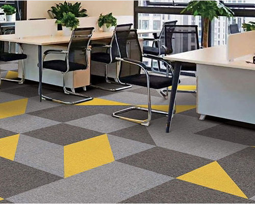Commercial interior with patterned floor finish
